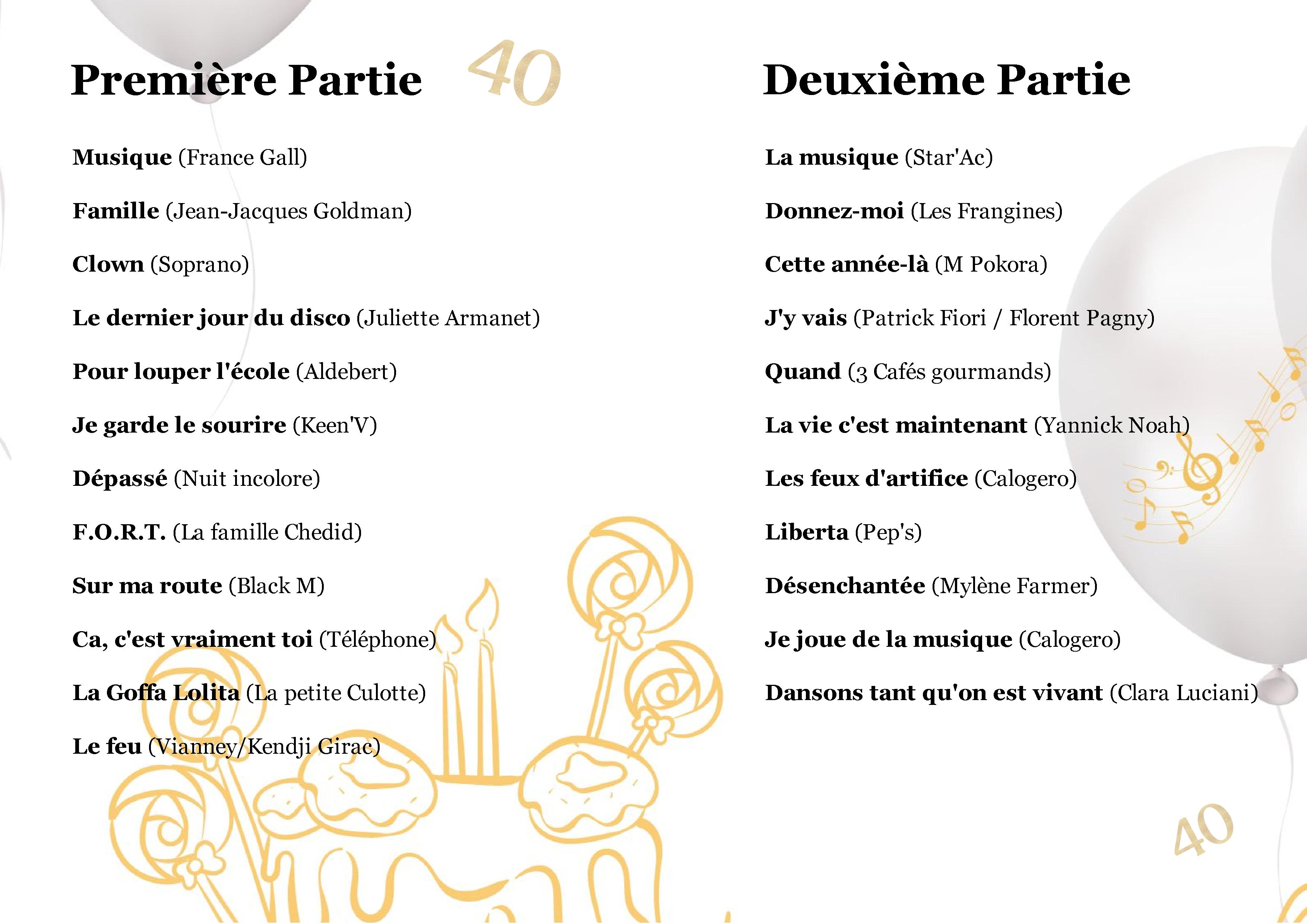 programme du concert 2024